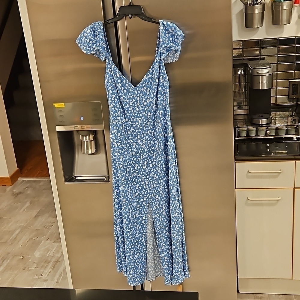 💕REFORMATION💕 Baxley Dress ~ Marie Blue Floral Print 10 NWT - Picture 7 of 14